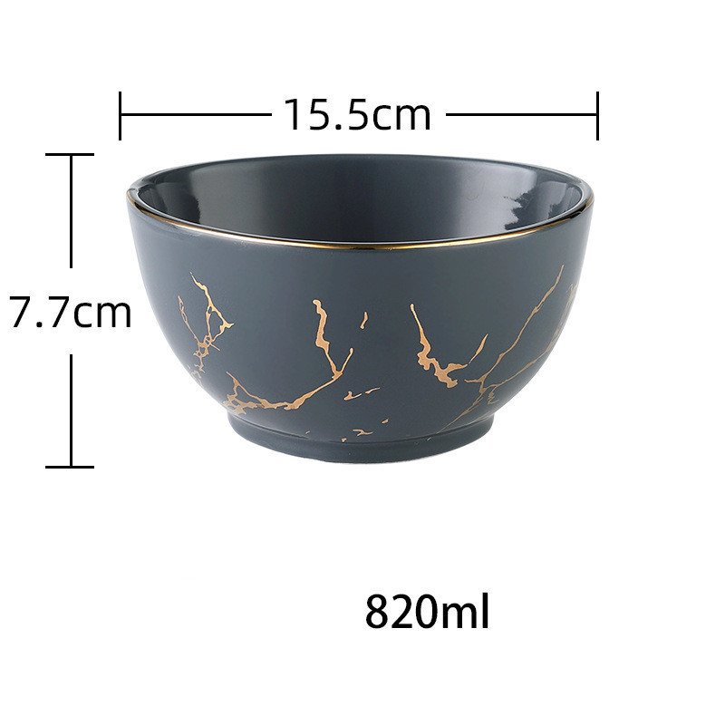 Nordic Light Luxury Style Phnom Penh Marble Household Bowl - Image 4