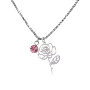 December Birthstone Flower Design Necklace For Women