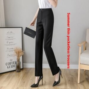 Female Office Worker Straight Workplace Suit Pant