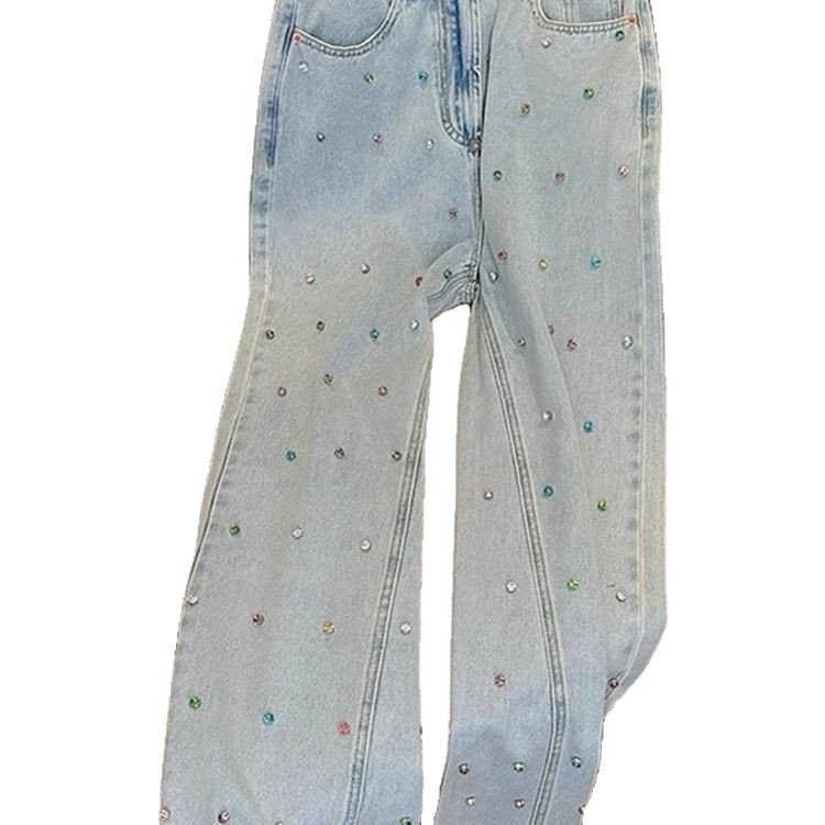 American Retro High-end Fashionable Chic Loose Light Color Mop Trousers - Image 5