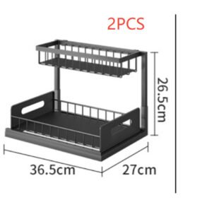 Kitchen Under Sink Pull-out Spice Storage Tiered Rack