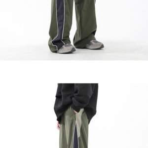 American side striped school uniform pants for men's spring and autumn