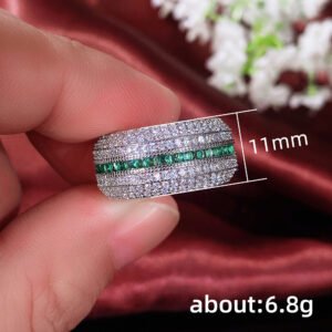 Affordable Luxury Contrasting Colors Zircon Ring For Fashion-Forward Couples With A Unique Refined Vibe