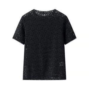 Artistic Lace Cool And Breathable Versatile Round-neck Top