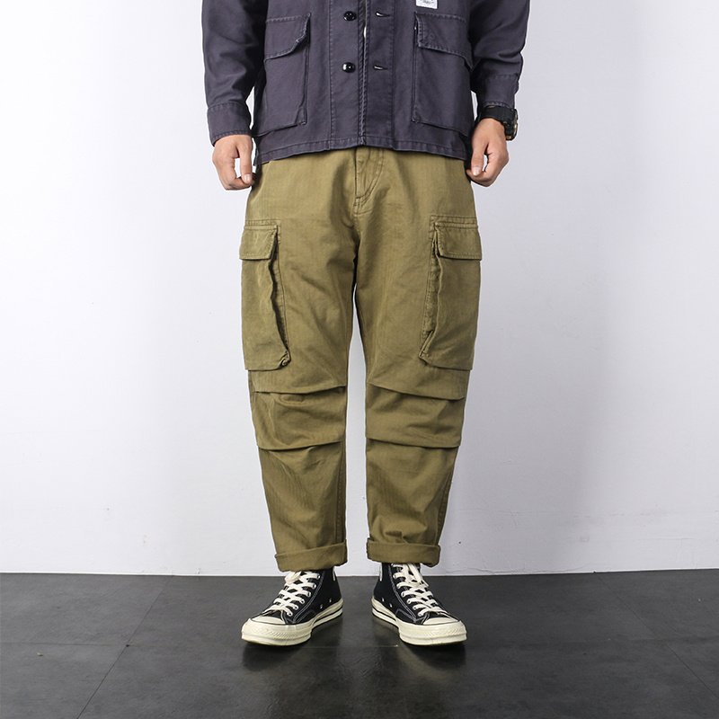 Overalls Japanese Loose Retro Big Pocket Military Style Casual Pants - Image 4