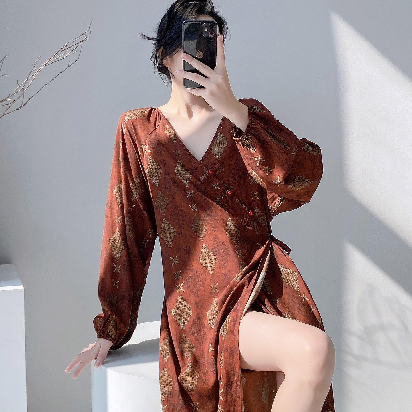 Womens Relaxed-fit Floral-print Simple And Comfortable Dress - Image 9