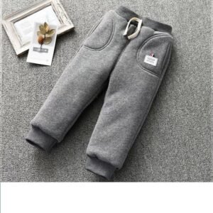 Baby Cotton Pants Ankle Banded Pants 0-6 Years Old Padded Fleece Trousers