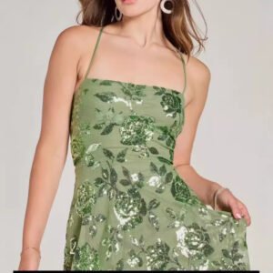 Womens Slim-Fit Fashionable Sequined Sexy Slip Dress