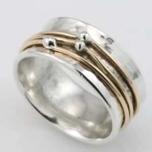 Silver Retro Two Tone Ring
