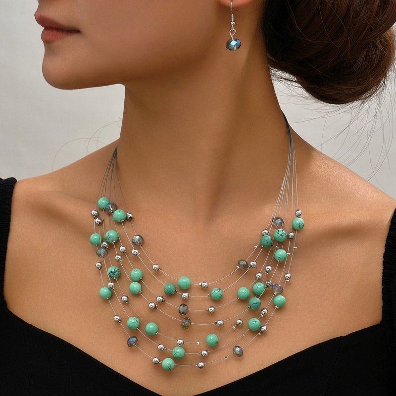 Multi-layer Pearl Versatile Elegant Necklace Set For Women - Image 7