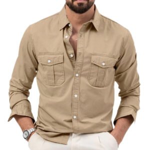 Mens Casual Long-sleeve Shirt Top