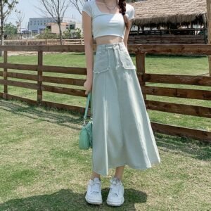 Summer New Women's Denim Skirt High Waist Denim Fishtail Skirt Loose And Slimming