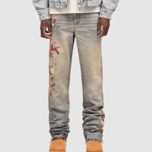 Men's Straight-Leg Denim Pants, European And American Street Style