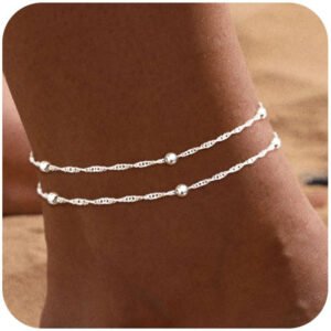 Personalized Trend Design Popular Heart-shaped Satellite Adjustable Anklet Suit