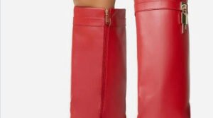 Womens High-heeled Boots With An Oval Toe And A Side Zipper