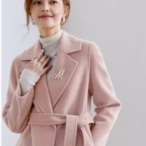 High-end Waisted Woolen Coat Slim-fit Wool Coat