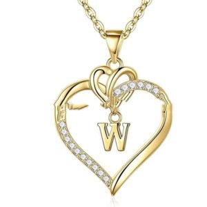 S925 Silver Heart-Shaped Pendant With 26-Letter Necklace