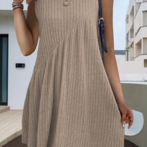 Irregularly Brushed Solid-Color Sleeveless Jumpsuit For Women