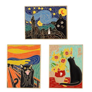 Creative Oil Painting Series Alloy Brooch Clothes And Bags Decorations