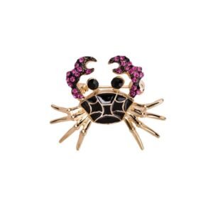 Personality Black Dark Purple Drop Oil Little Crab Brooch