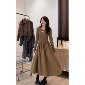 Female Casual French Solid Color Inner Long Skirt