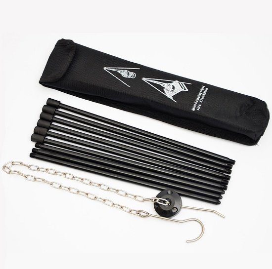 Compatible with Apple, Camping outdoor campfire tripod hanging pot picnic fire bracket aluminum alloy tripod camping supplies - Image 10
