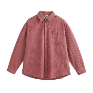 Bubble Texture Plaid Long Sleeve Shirt For Men In Autumn
