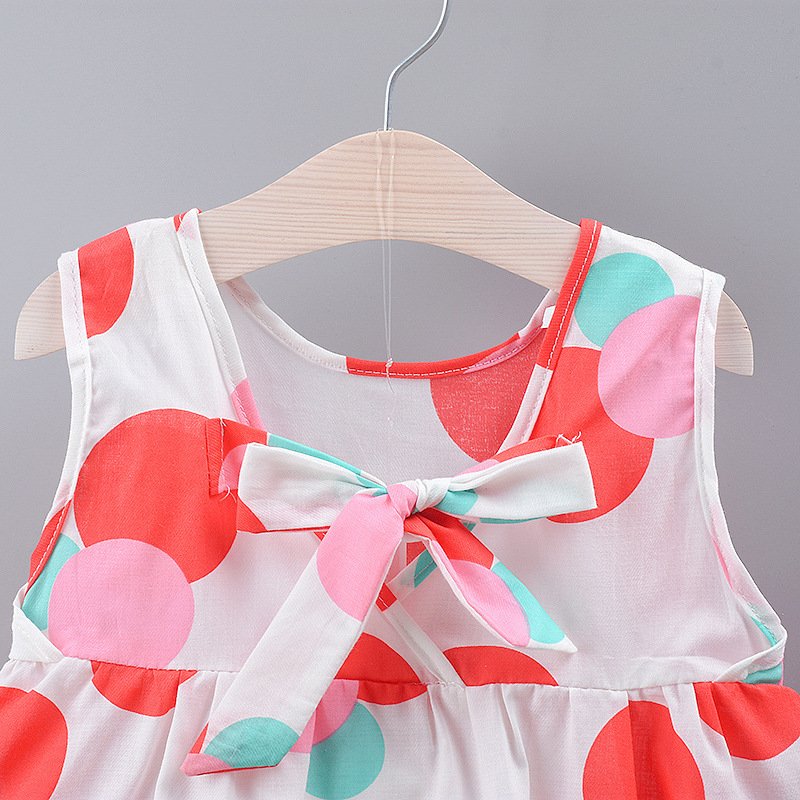 Color Dot Bow Sleeveless Tank Dress - Image 4