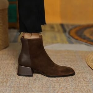 34 Suede Mid-heel Women's Martin Boots