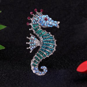 Full Diamond Seahorse Animal Brooch Men's Clothing Accessories Pin