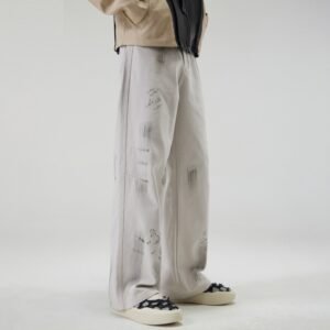 American Street Hip Hop Tie-dyed Washed Jeans Men