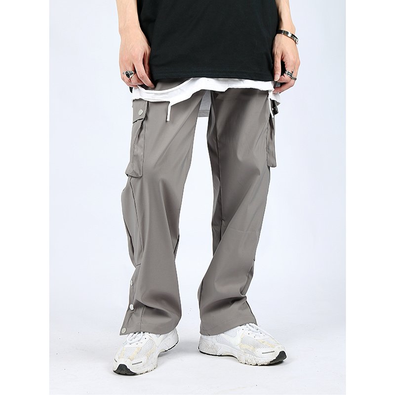 High Street Multi-pocket Casual Trousers For Men Harajuku Solid Loose Pants - Image 4