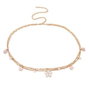 Simple Chic Chanel-style Five-pointed Star Cherry Blossom Double-layer Necklace