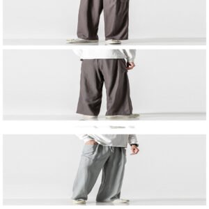 Retro Chinese Style Loose BF Retro Style Wide-Leg Pants