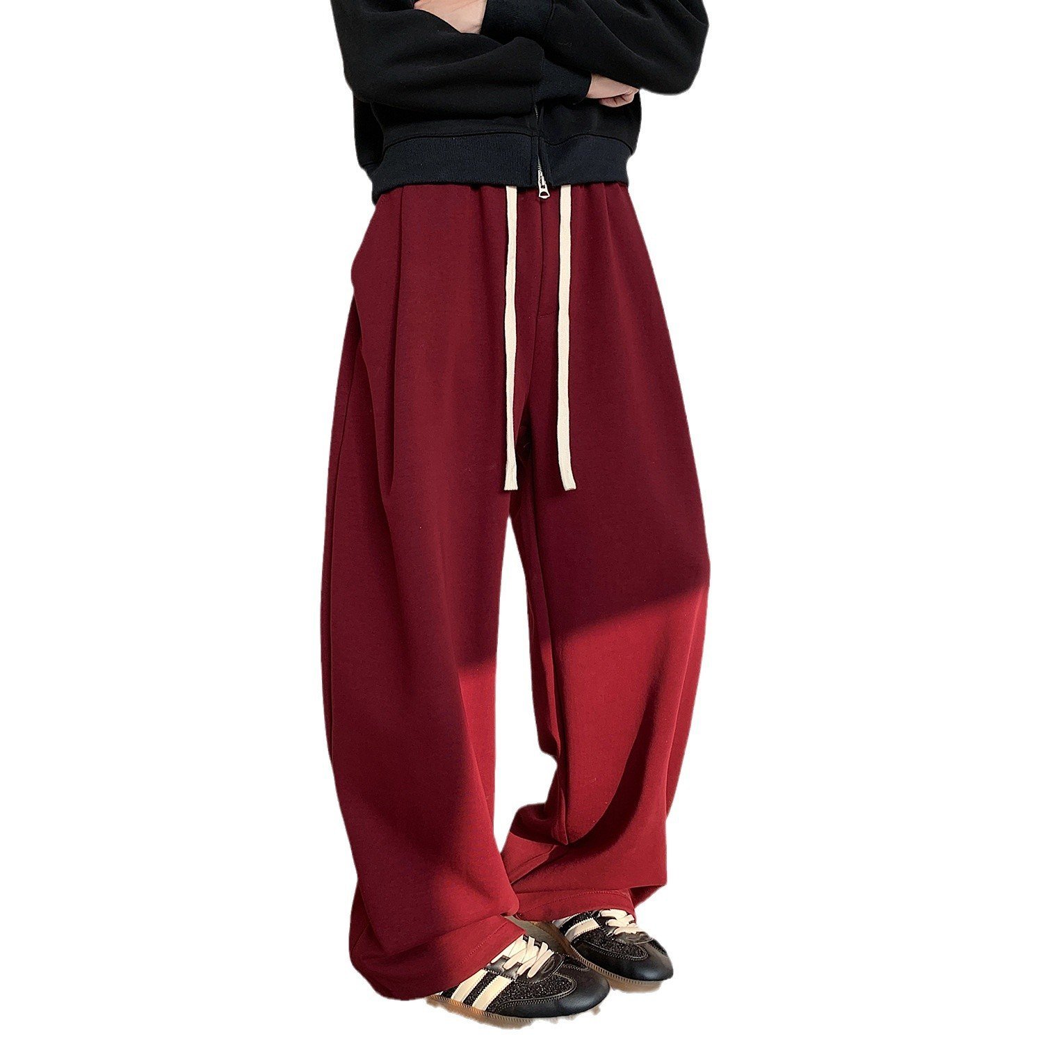 Plus Size Fleece-lined Heavy Loose Track Pants - Image 6