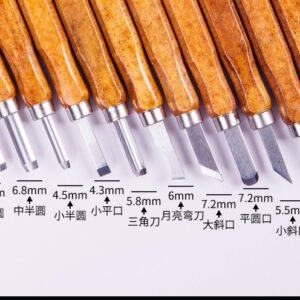 Mahogany 6 Sticks Carving Knife Handmade Woodcut Knife Eraser Engraving Set Woodcarving Tool