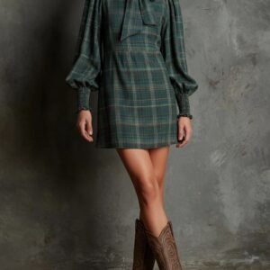 Four-season Vintage Plaid Dress