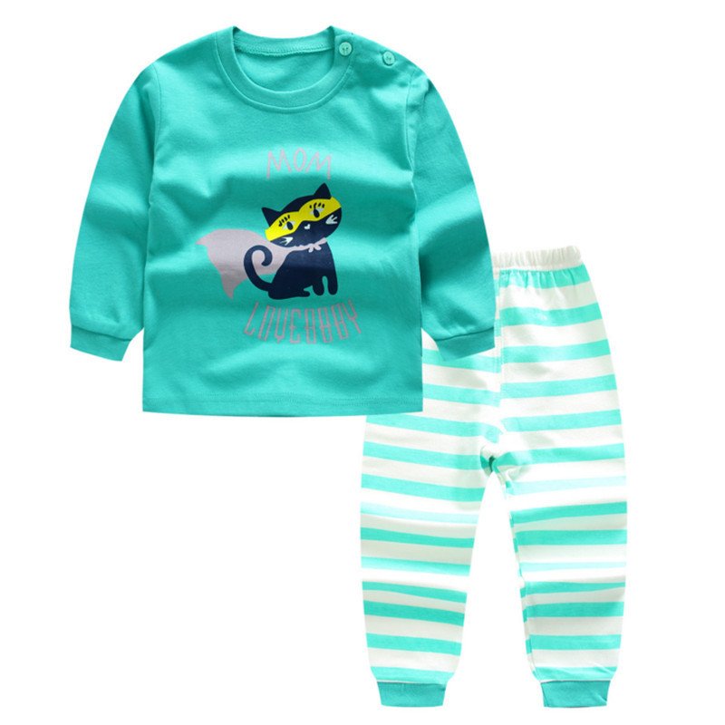Children's Home Wear Long Sleeve Baby Thermal Pajamas Baby Underwear Set Kids - Image 3