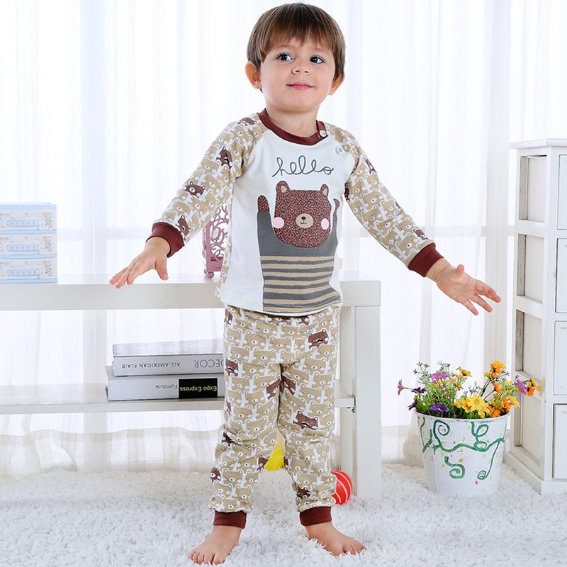 Children's Home Wear Long Sleeve Baby Thermal Pajamas Baby Underwear Set Kids - Image 5