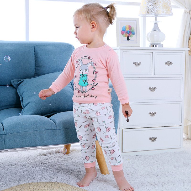 Children's Home Wear Long Sleeve Baby Thermal Pajamas Baby Underwear Set Kids - Image 7