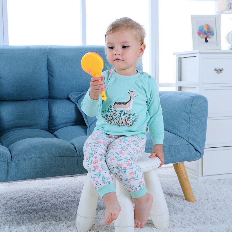 Children's Home Wear Long Sleeve Baby Thermal Pajamas Baby Underwear Set Kids - Image 9