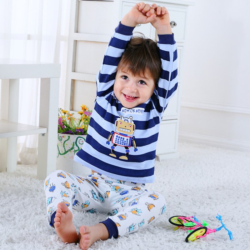 Children's Home Wear Long Sleeve Baby Thermal Pajamas Baby Underwear Set Kids - Image 10