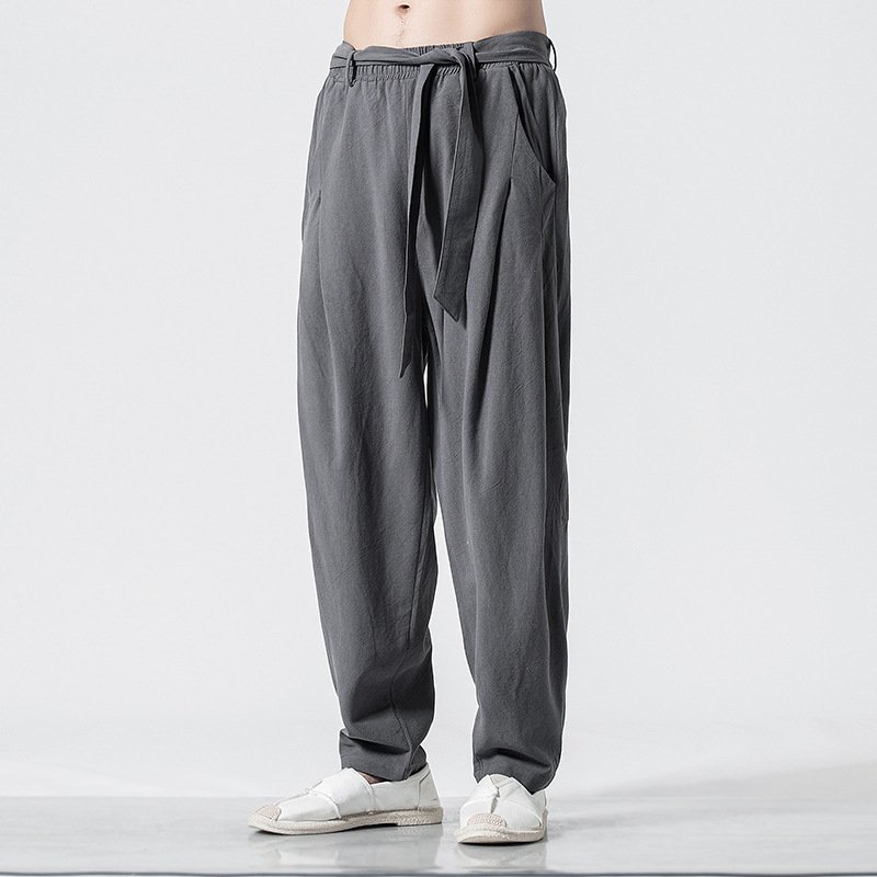 Plain Straight-leg Harem Pants - Image 2
