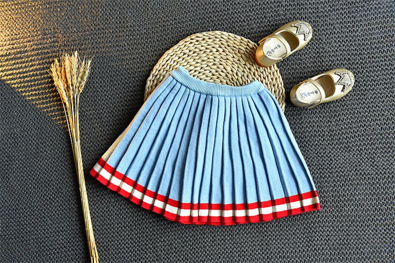 College Style Long-sleeved Pullover Knit Short Skirt Suit - Image 5