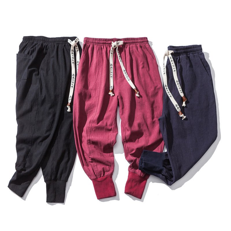 Chinese Style Harem Pants Men Streetwear Casual Joggers Mens Pants Cotton Linen Sweatpants Ankle-length Men Trousers M-5XL - Image 4