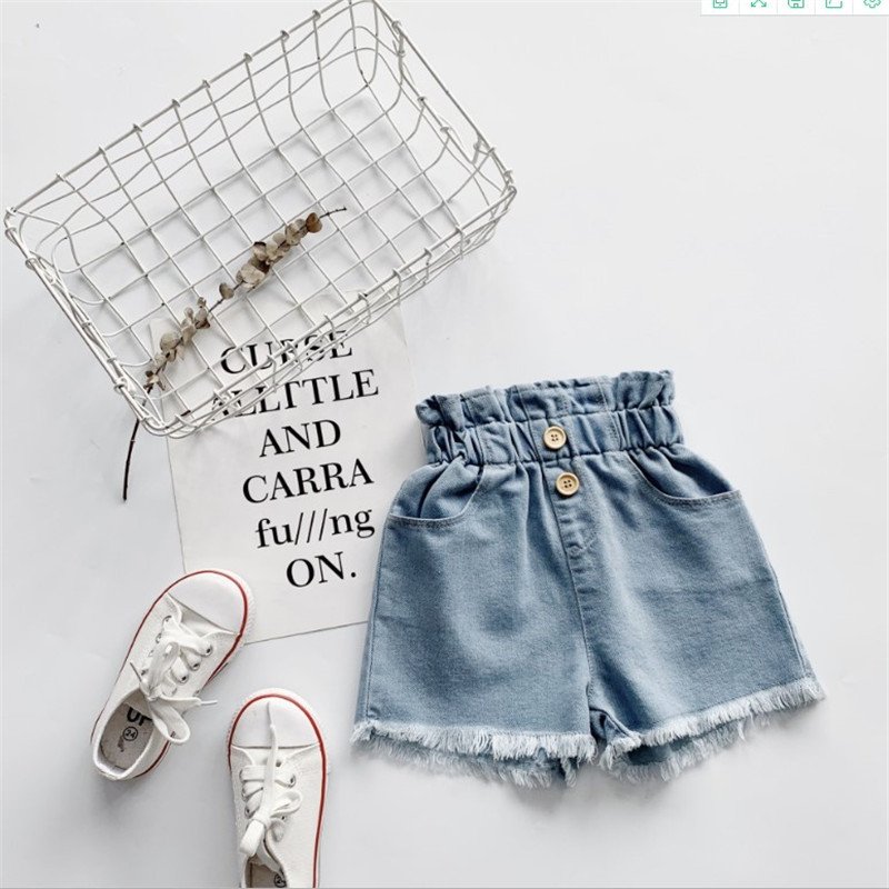 Girls High Waist Flower Bud Korean Summer Dress New Kids Denim Girl Hot Pants - Image 7