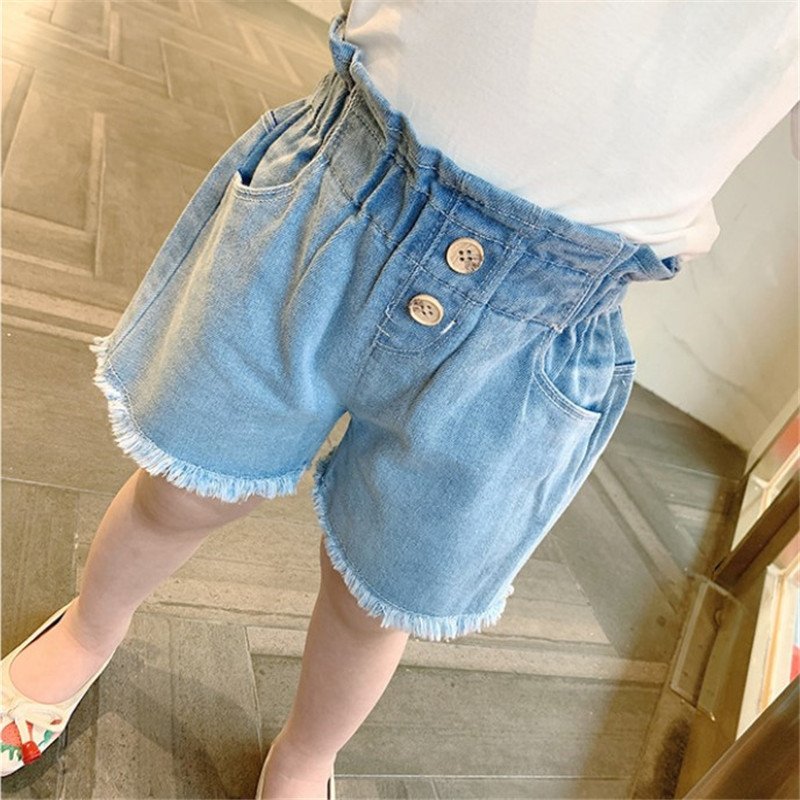Girls High Waist Flower Bud Korean Summer Dress New Kids Denim Girl Hot Pants - Image 4