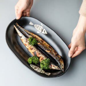 Japanese Hand-painted Fish Plate Large Fish Plate