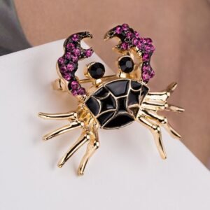 Personality Black Dark Purple Drop Oil Little Crab Brooch