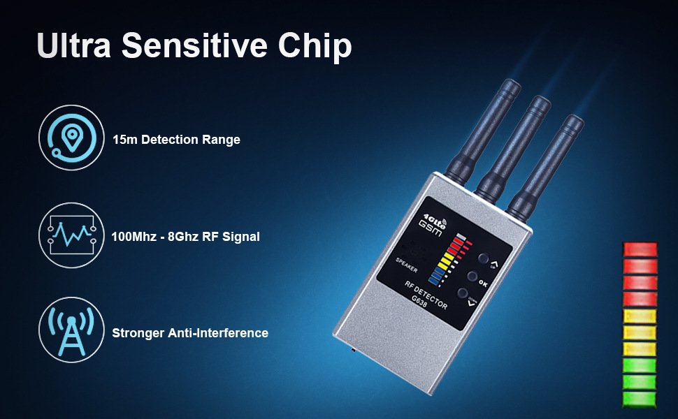 RF Bug Detector Hidden Camera Finder Anti-Spy Listen Swe - Image 7